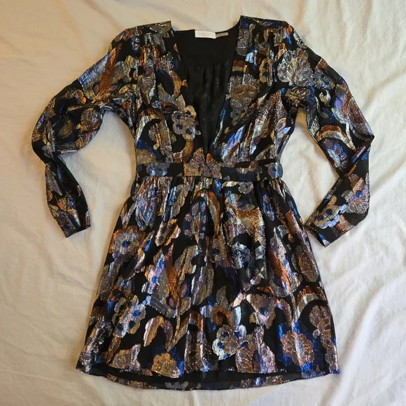 Ramy Brook sz 4 Shaina Lurex Silk Jacquard Mini Dress - Picture 2 of 12